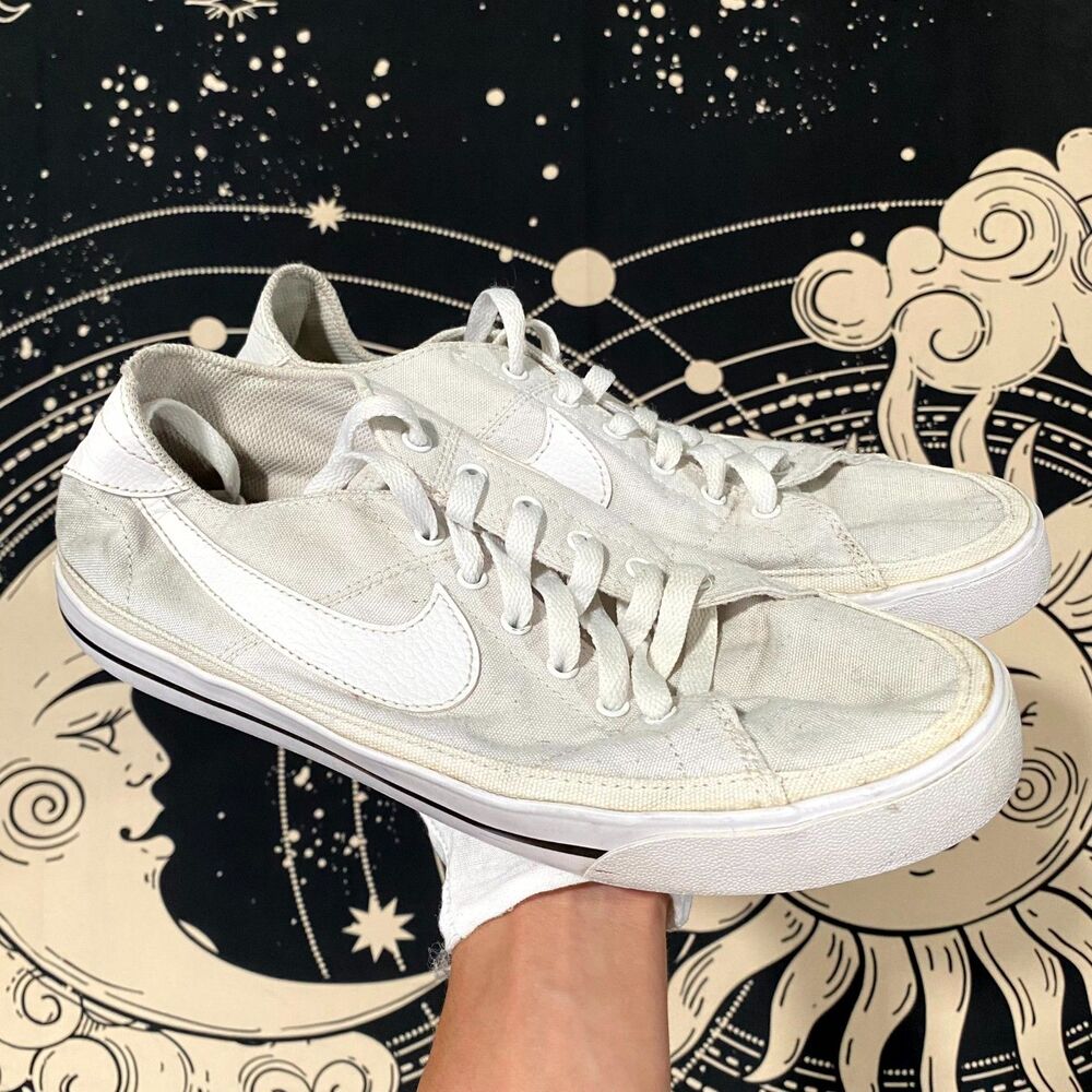 Nike Court Legacy CW6539-100 Athletic Sneaker Men's 9.5 White Canvas Sports Gym